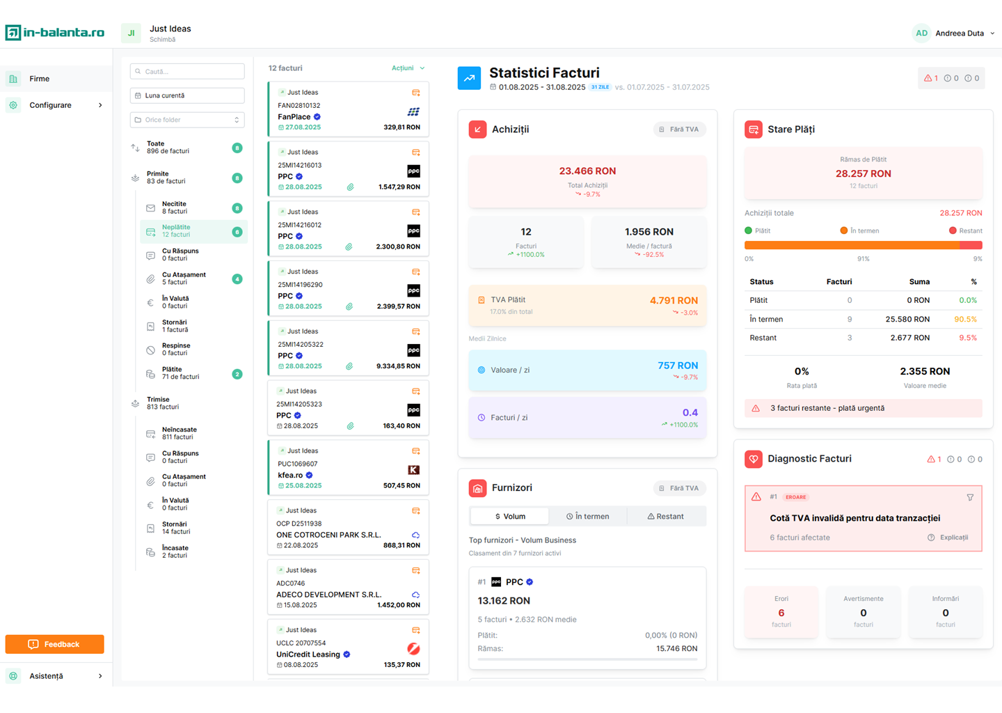 dashboard in-balanta